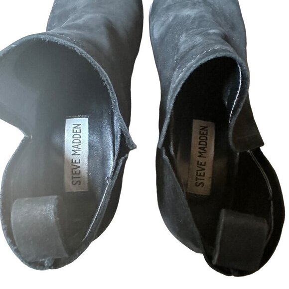 Steve Madden Ankle Booties Black‎ Fresko Suede Boho Western Block Heel Size 6 - Picture 8 of 10